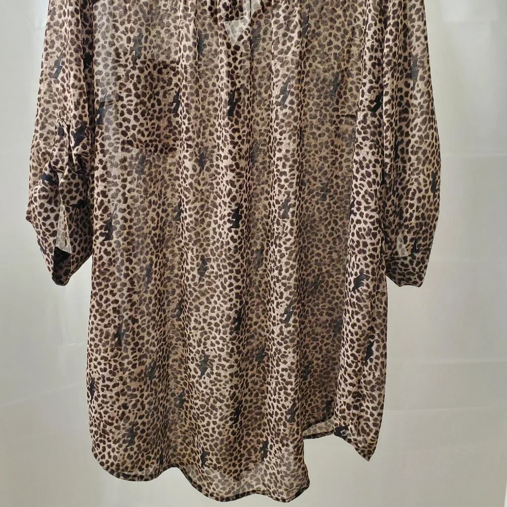 Torrid Plus Size Leopard Print Blouse - Picture 2 of 9